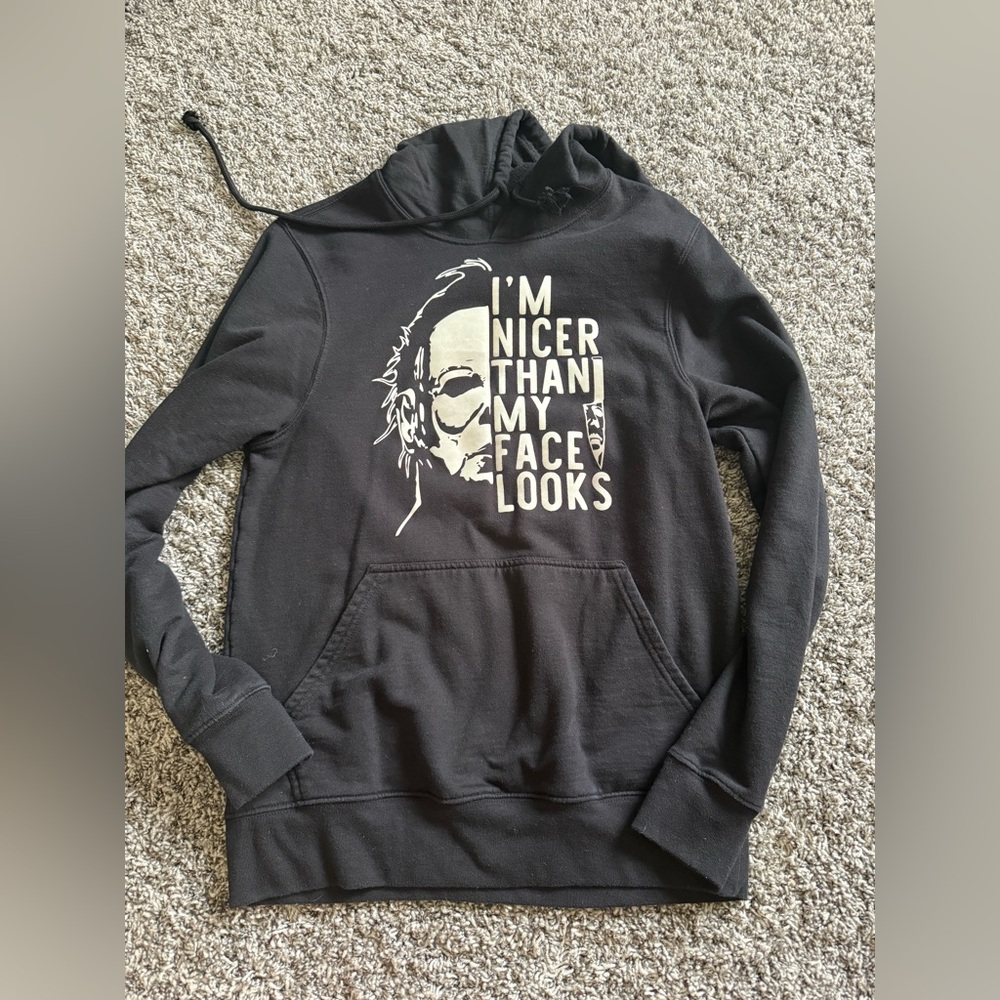 Black Graphic Hoodie with Bold Print